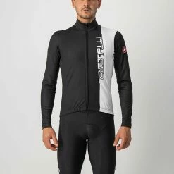 Castelli Maillot Manche Longue Traguardo FZ- Noir/Blanc -Vélo Elegant Magasin 2701226767