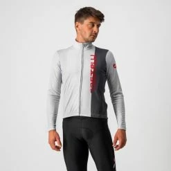 Castelli Maillot Manche Longue Traguardo Fz - Gris Claire/Gris Foncé