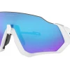 Oakley Flight Jacket Gloss White Blue / Prizm Sapphire