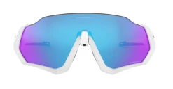 Oakley Flight Jacket Gloss White Blue / Prizm Sapphire -Vélo Elegant Magasin 3267300767